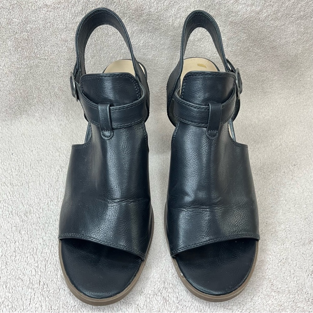 Frye & Co Gaia Slingback Heels Sandals Women’s 11 Black Faux Leather Casual Fall - Picture 5 of 11